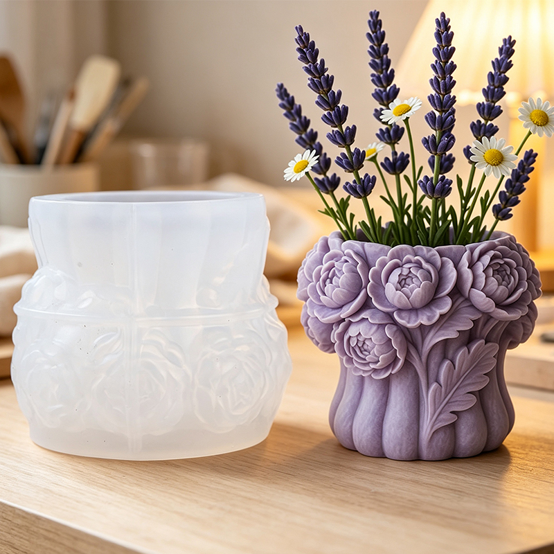 3D Printing Vase - 3D Rose Flower Vase Silicone Mold