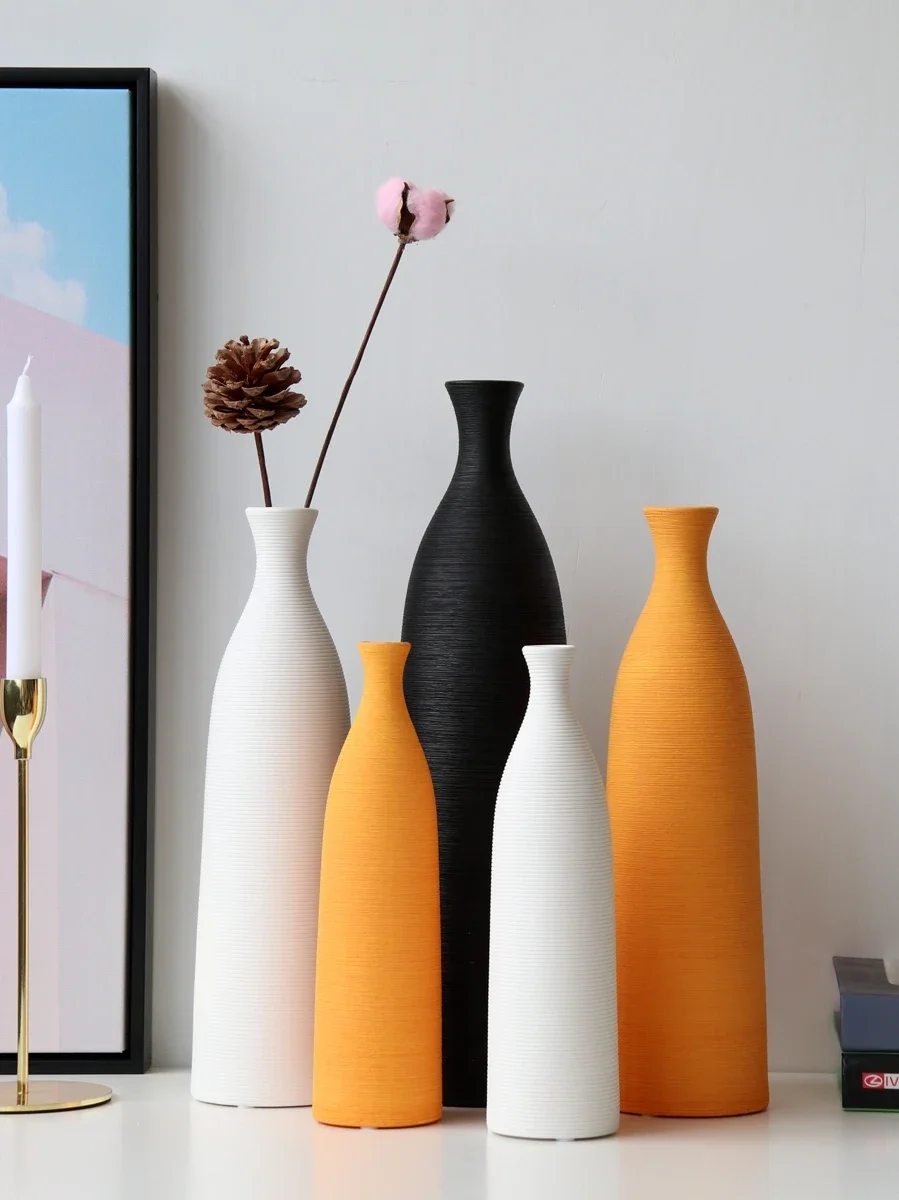 3D Printing Vase - Simple Modern Black White Ceramic Vase