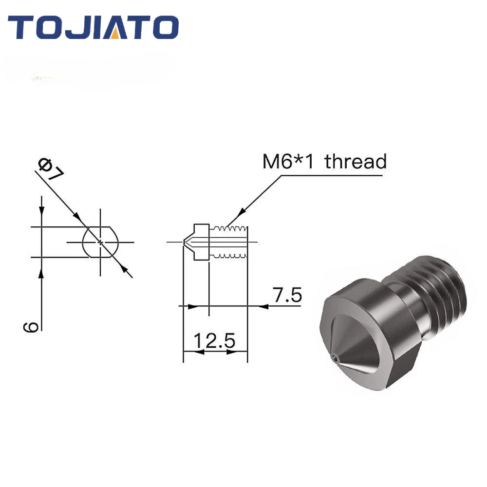 2pcs E3D V6 Hardened Steel Noz - огляд і ціна 3D Printing Xyz