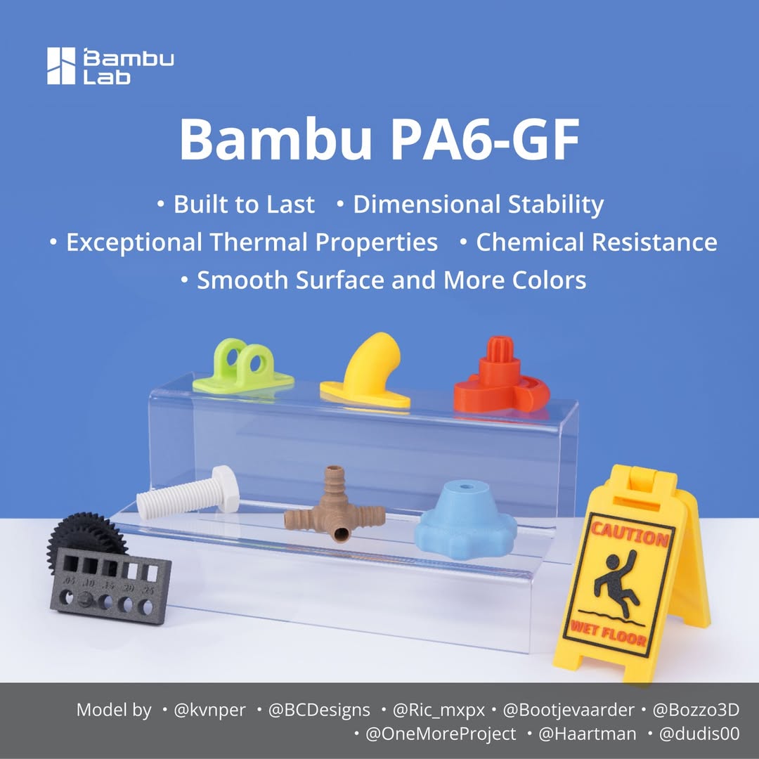 PA6-GF for Bambu Lab Glass Fib - огляд і ціна 3D Printing Glass