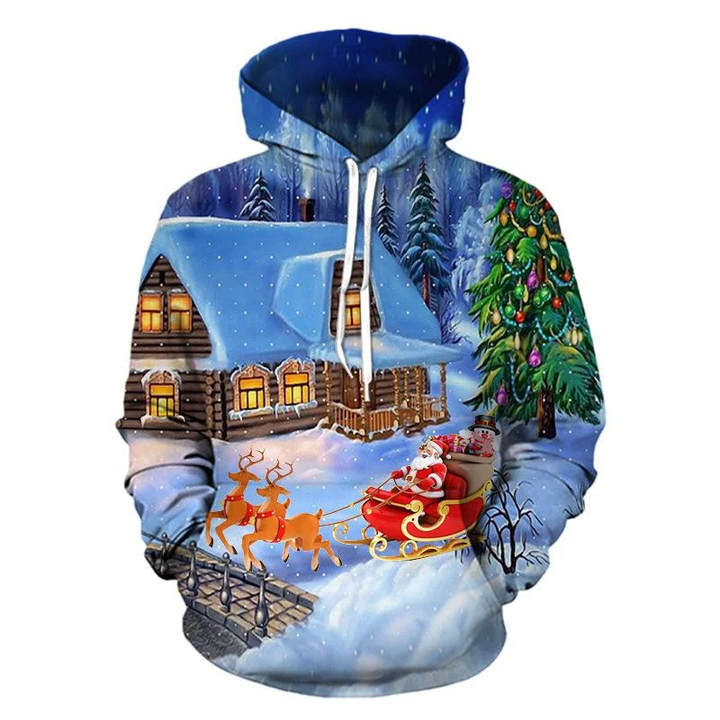 Santa Claus Cat Pattern Hoodie - огляд і ціна 3D Printing Rabbit