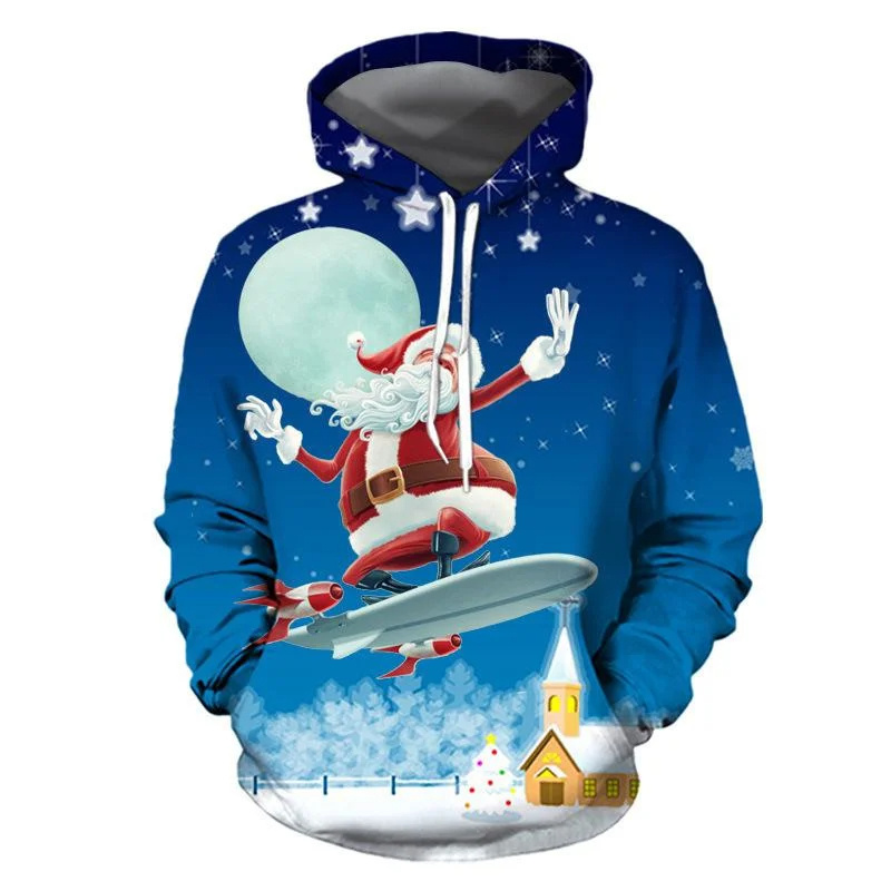 Santa Claus Cat Pattern Hoodie - огляд і ціна 3D Printing Rabbit