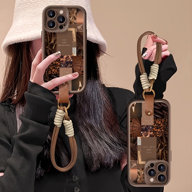 Brown Coffee Flowers Print Lan - огляд і ціна 3D Printing Iphone