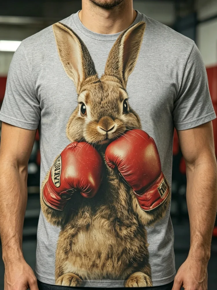 3D Boxing Rabbit Print Men's T - огляд і ціна 3D Printing Rabbit